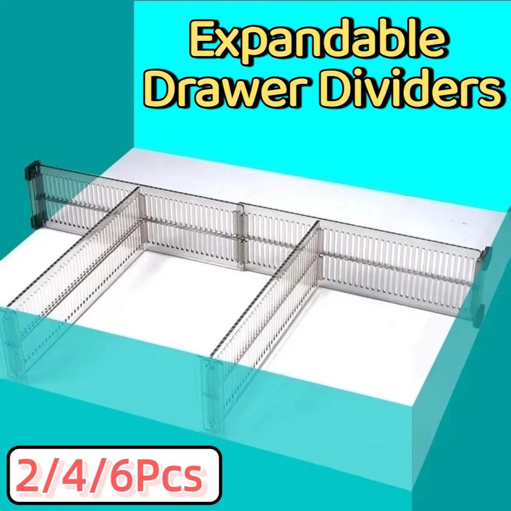 2/4/6Pcs Adjustable Drawer Partition Board Creative Retractable Drawer Separators Kitchen Utensils