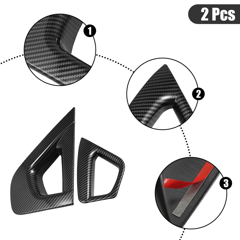 ACROPIX Console Center Armrest Cover Trim for Chevrolet Camaro C7 (2014-2020), Plastic Interior Panel, Carbon Fiber Pattern, Custom Fit, 2 Pieces