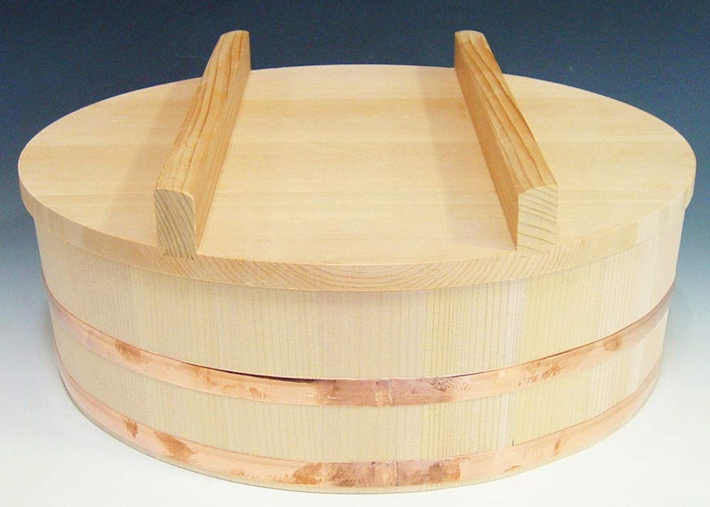 Kiso Crafts Rice Container, Made in Japan, Wooden, Sawara Cypress, Lid for Rice Container, 42cm, FH-420