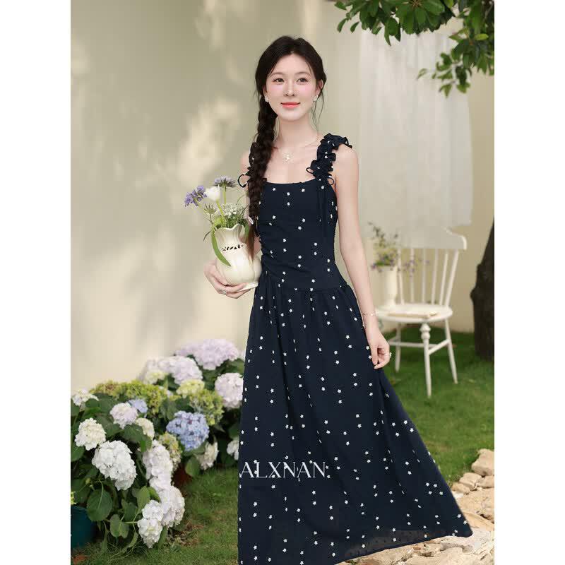 Lu Xiang Nan Women s Navy Blue A-Line Cami Dress S