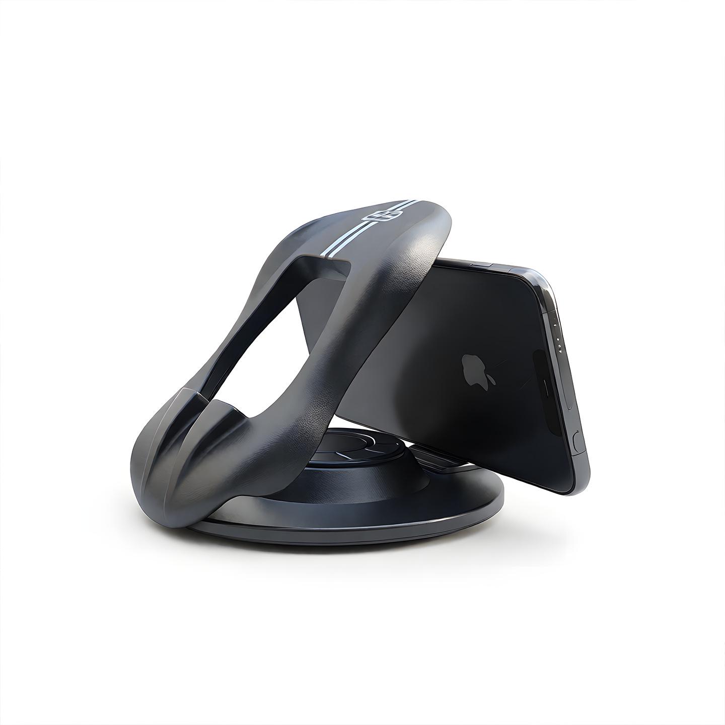 

360° Rotating Dashboard Phone Holder & Air Freshener - No Shaking, Secure Mount for Navigation чёрный