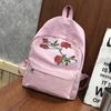 Rose Pattern Women Ladies Canvas Shoulder School Bag Girls Backpack Satchel