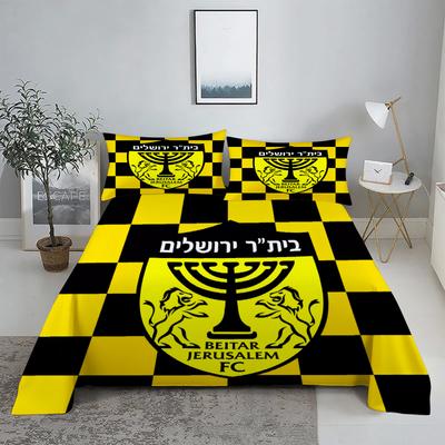 Juego de Ropa de Cama Fc Beitar Jerusalem de 3 Piezas Juego de Cama de Fútbol de Israel Individual Twin Queen King Size Juego Completo Ropa de Cama Ropa de Cama Para Niños
