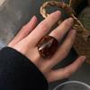 Chic Coffee Tone Resin Rings Versatile Brown Resin Ring Ideal For Commuting Leisure Event And Travel Adventures