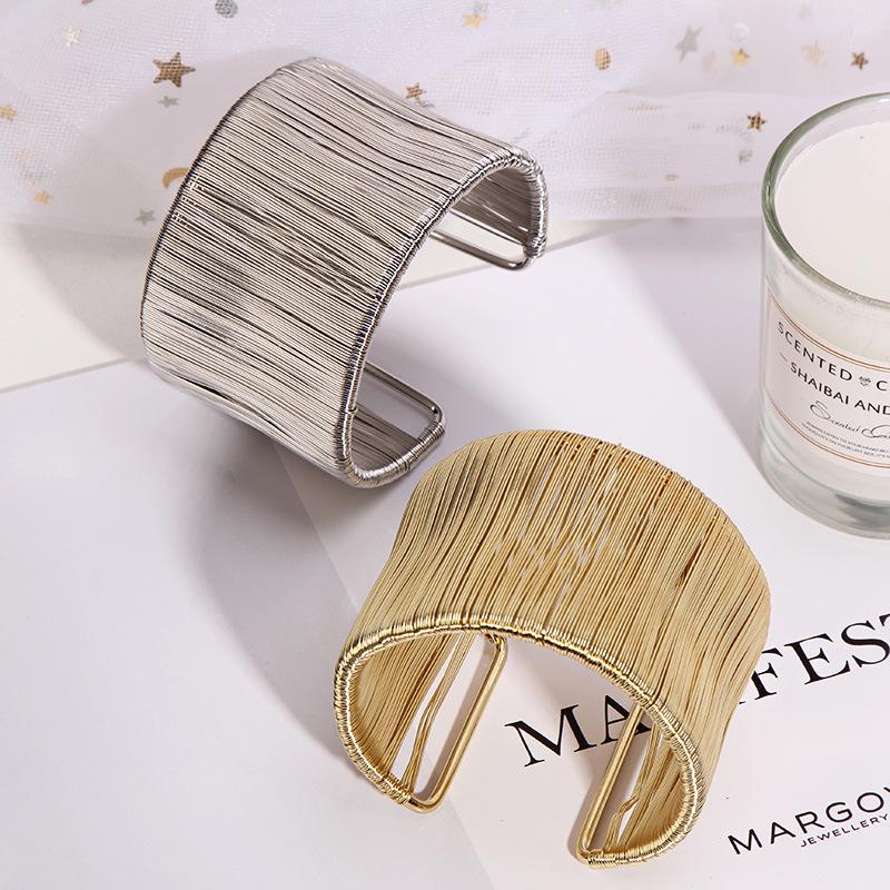 Trendy Retro Wide Bracelets for Women: European & American Fashion, Versatile Statement Accessories