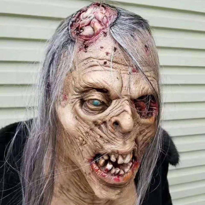 Brain Marrow Zombie Latex Mask For Halloween Cosplay And Haunted House Props