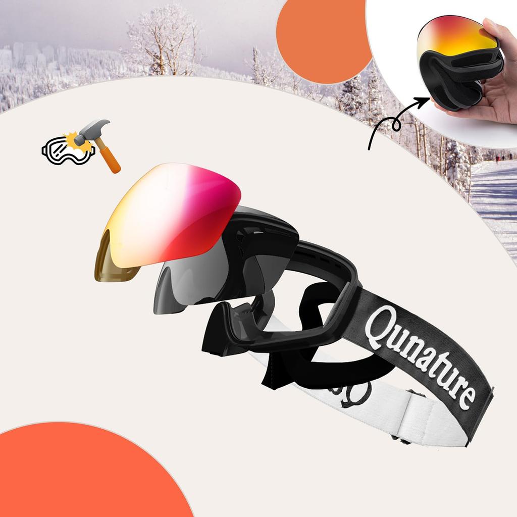 Kinder Skibrille beschlagfrei UV400 M/L - schwarz