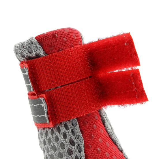 4Pcs Pet Sneakers Reflective Fastener Tape Anti-skid Breathable Pet Dogs Mesh Sneakers for Outdoor