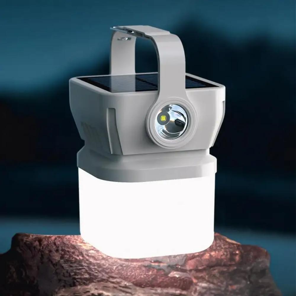 Portable Rechargeable LED Camping Light Outdoor Emergency Hanging Tent Solar Lamp Hiking Picnics Night Lighting Lantern