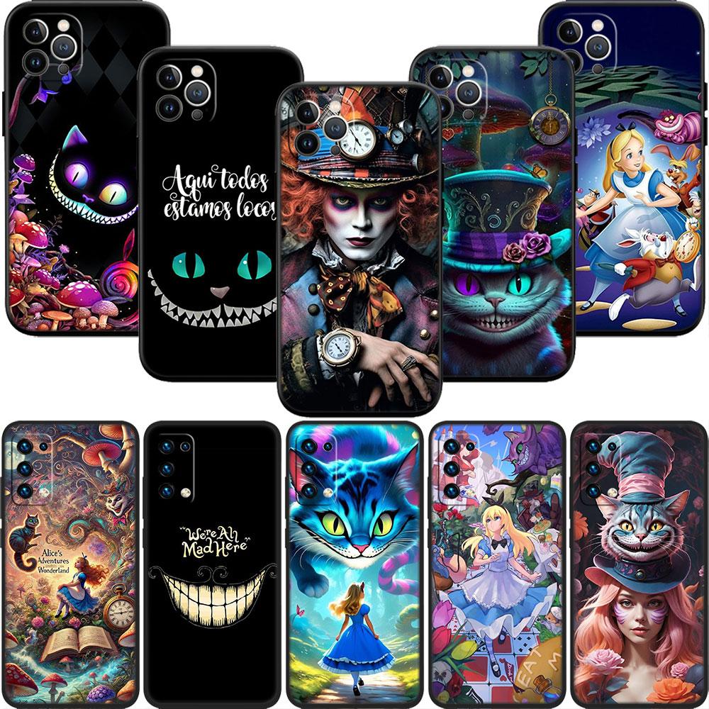 CJ3 Alice in Wonderland Cat Princess Soft Shell Phone Case for OPPO A3 Pro A72 A74 A76 A77 A77S A78 A79 A94 A95 A18 A40M A58