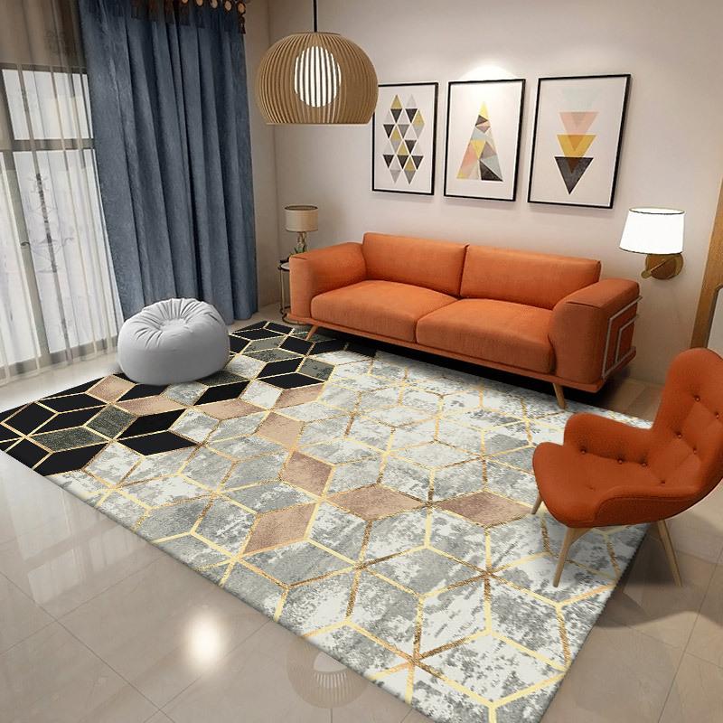 

Marble Living Room Carpet Home Bedroom Decor Large Size Carpet Coffee Table Non-slip Mat 100 * 160cm