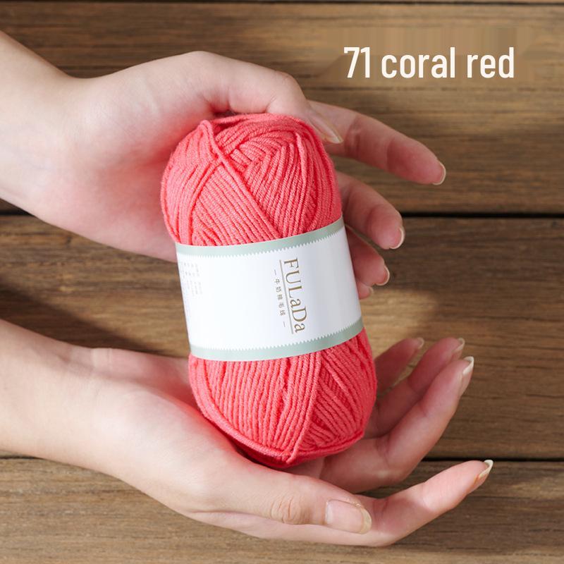 Baby 4-fädig gekämmte Milchbaumwollgarnknäuel zum Handstricken & Häkeln - DIY Puppe, Pullover, Schal Materialpaket