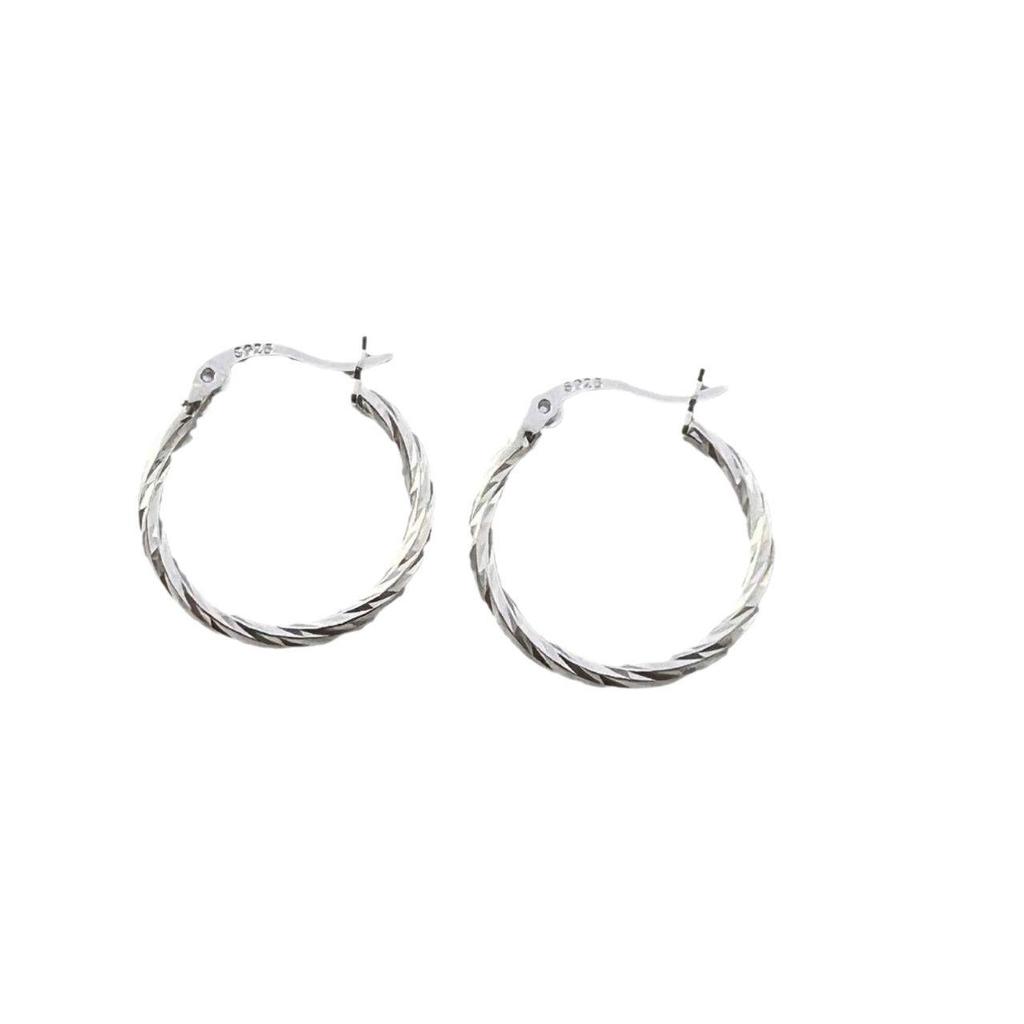 Korean Geometric Twisted Circle Earrings: Unique, Elegant, Sparkling Design