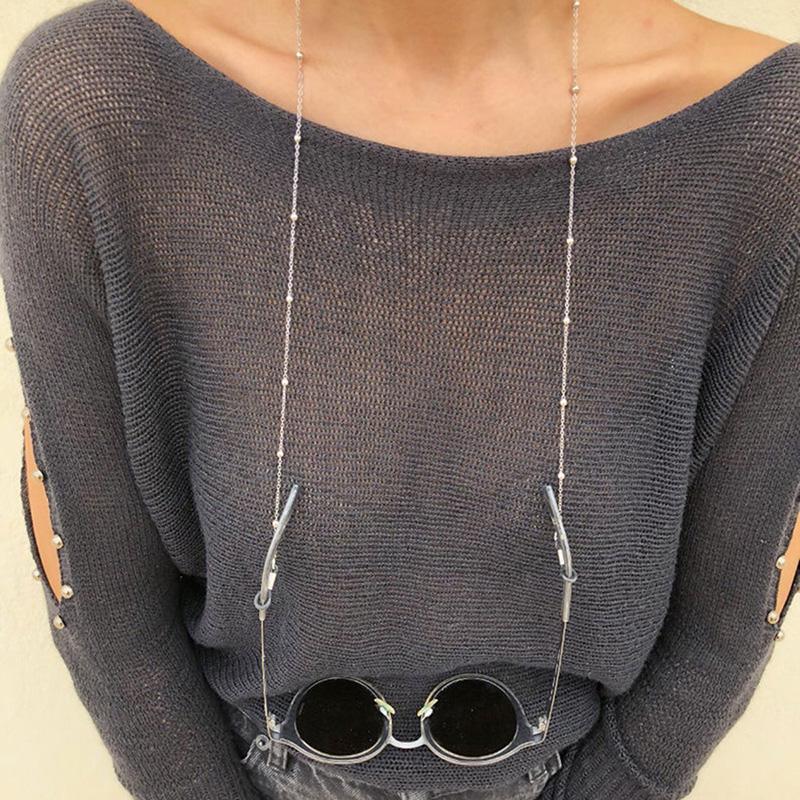 1Pc Women Gold Eyeglass Chains Sunglasses Reading Beaded Eyewears Cord Neck Rope