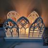 5pcs Candlesticks Silicone Molds Gothic House Candle Holder Castings Molds