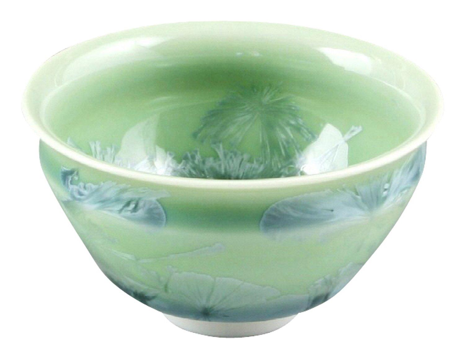 

Киотская керамика, керамика Киёмидзу, печь Тоан, чашка для саке, цветочный кристалл, зеленый, KTA827-03