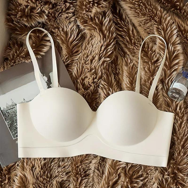 Female Summer Thin Model Without Trace Beauty Back Sexy Gather Small Bosom Prevent Drooping Collect Assistant Milk Half Cup Underwear