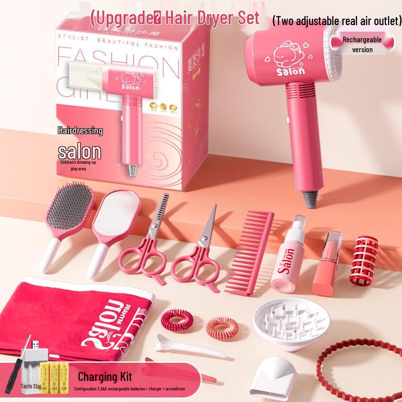 Children's Hairdresser Toy Set: Comb, Straightener & Curling Iron for Girls – Perfect Birthday Gift