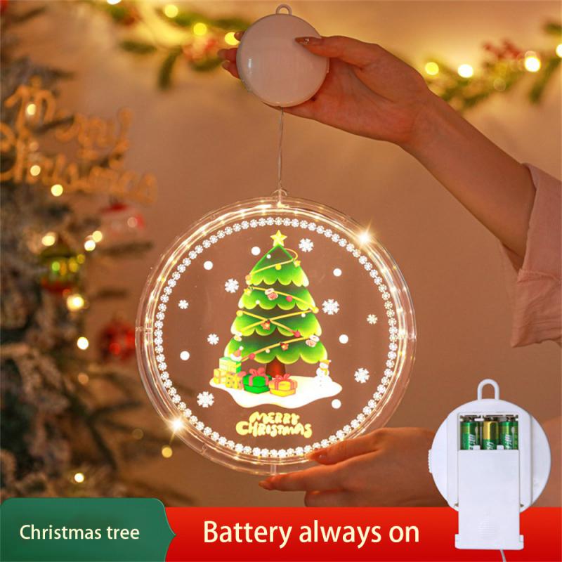 Round Suction Cup Hanging Lamp Striking Energy Saving Christmas Decoration Supplies Best Selling Christmas Decoration Neon Light