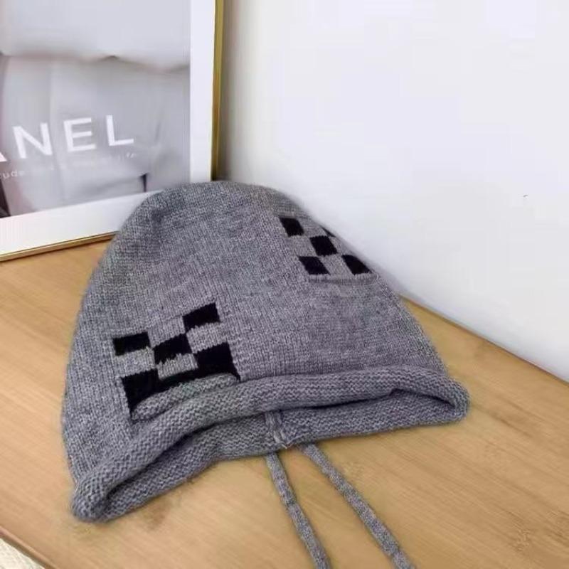 Fashion Keep Warm Drawstring Knitted Hat Warm Pullover Cap Cold Proof Ear Protection Hat Autumn Winter Cold Weather