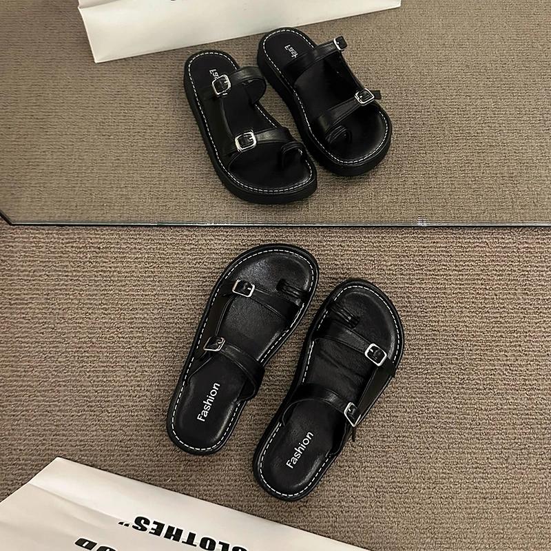 Мода 2024 Лето Женская Обувь Босоножки С Открытым Носком Из Натуральной Кожи Повседневные — фото 5