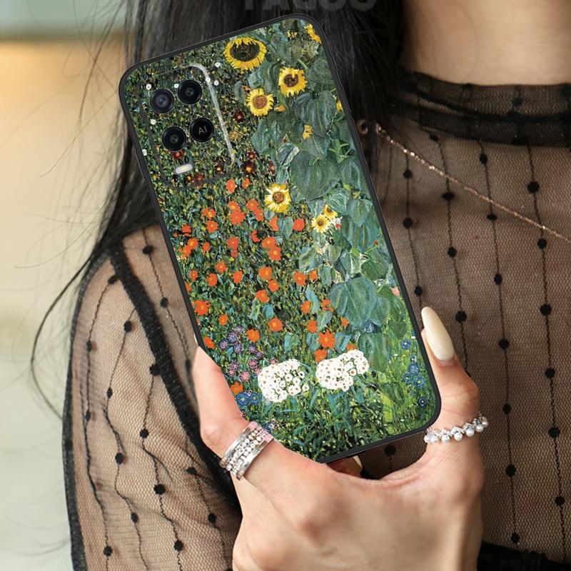 Flower Plant Art Case For Oppo A74 A94 A54 A80 A60 A40 A18 A38 A58 A78 A98 A96 A76 A16 A15 A17 A57 A77 A5 Pro