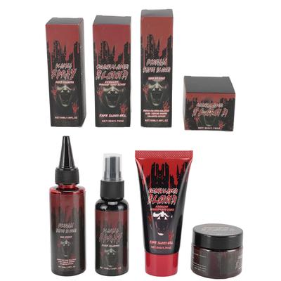 4 szt. Zestaw do makijażu ze sztuczną krwią Żel ze skrzepłą krwią Zestaw sprayu z krwią na Cosplay Kostiumy Party Supplies