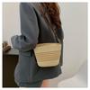 Niche Straw Woven Bag Women's Woven Holiday Messenger Bag Fashion Versatile Bucket Beach Shoulder Tote Zipper Ins