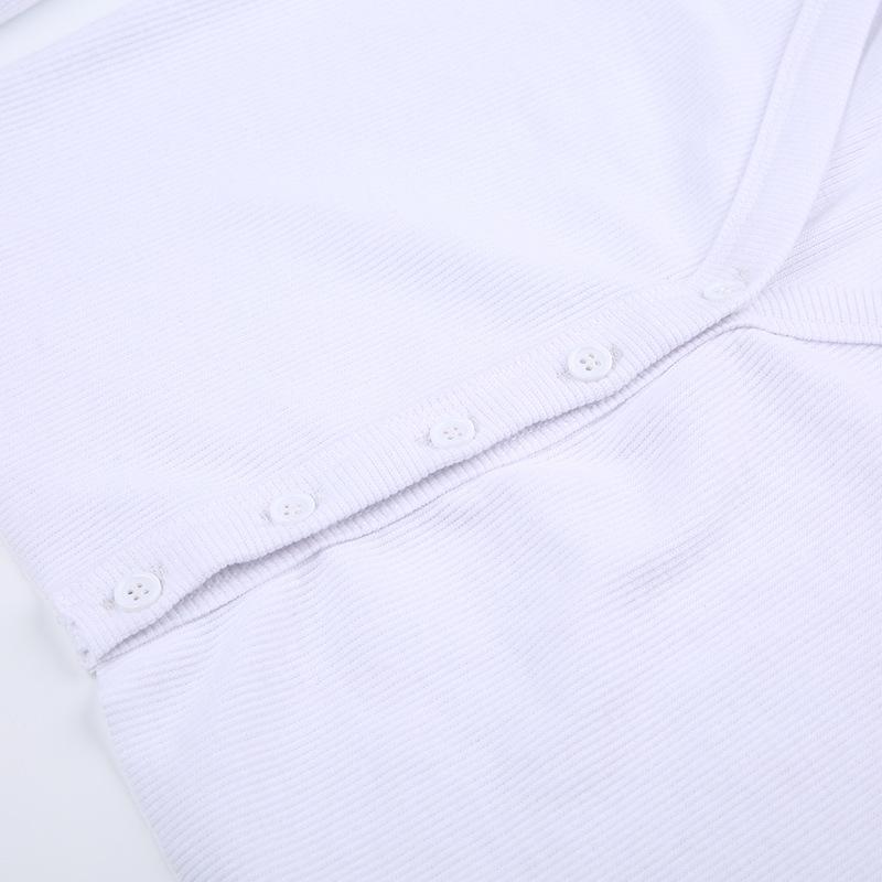 Dámský pletený svetr s dlouhým rukávem, jednobarevný, volný, pletený svetřík s výstřihem do V