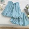 Girls' Summer Set Korean Bow Sleeveless Vest+shorts Set