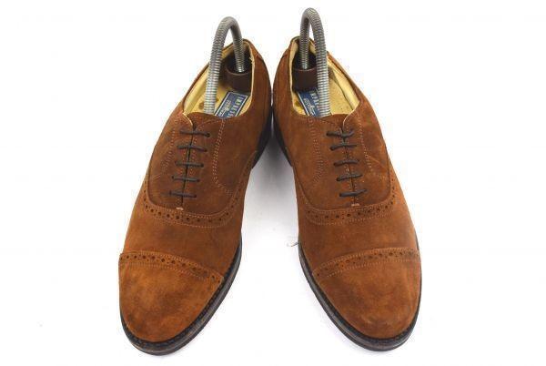 40.000 Yen Bostonian Impression Wildleder Semi-Brogue Lochkappe 8.5C / 25.5-26.0 Braun(GEBRAUCHT)