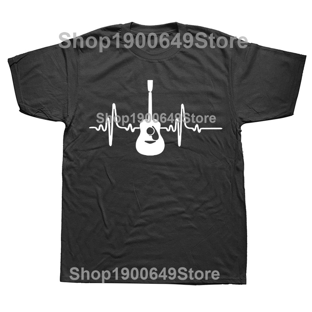 Funny  An Old Man Electric Guitar Bass Graphic New Cotton Short Sleeve Dad T Shirts Cool Musician Guitarist Harajuku Tshirt