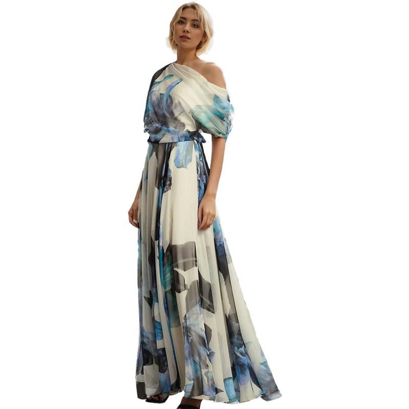 European & American Bohemian Style 2025 Lolita Summer Print Swing Dress