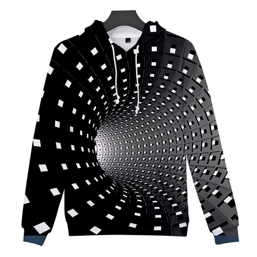 Unisex Men's 3D Printing Creative Round Neck Casual Long Shirts Top Blouse