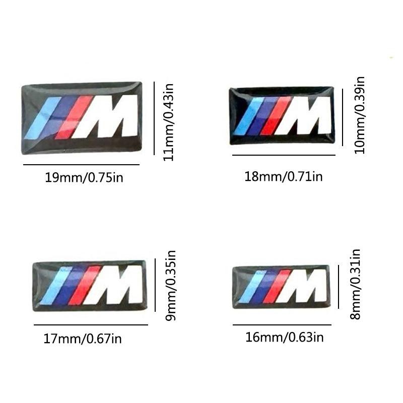 BBIS5 4pcs Car Steering Wheel Hub Caps Center Emblem Sticker DIY Sticker For Bmw M M3 M5 Performance E36 E39 E46 E53 E90 E60 E61 X3 X1