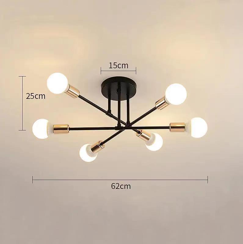 Nordic Iron Chandelier: Creative Small Ceiling Lamp for Living Room, Bedroom, or Restaurant