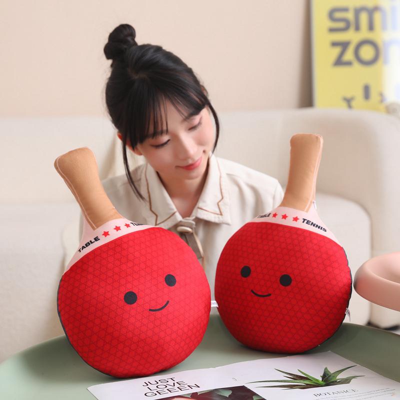 Funny Table Tennis Racket Cross-border Chinese Style Creative Plush Toy Sofa Pillow Home Decoration Children's Birthday Gift