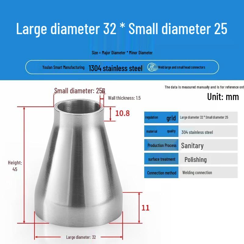 304 Stainless Steel Hygienic Welded Reducer