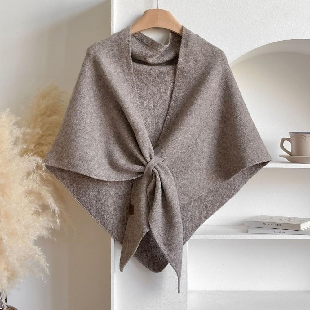 Soft Triangle Scarf Solid Color Sweater Shawl Cape Fashion Knitted Shawl