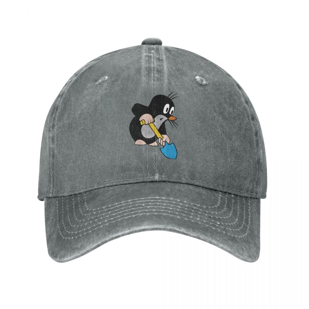 Mole Digging Baseball Caps Vintage Distressed Denim Krtek Little Maulwurf Cute Cartoon Snapback Hat Unisex Women Outdoor Caps Hat