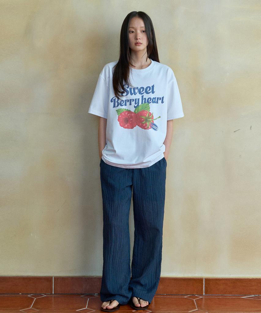 Wednesday Oasis For Woman Sweet Berry Heart Short Sleeve T-Shirt_Ivory(Wb6Tp28)