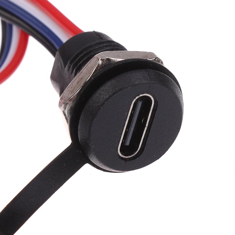 USB-C Hochstrom-Ladebuchse Buchse mit M11 Mutter Schnappverschluss-Plattenmontage Typ C Wasserdichter Buchsenstecker Buchse C