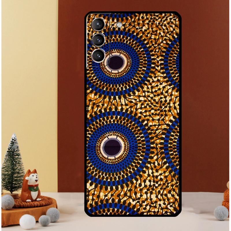 African Wax Pattern Fabric Case For Samsung Galaxy S22 S23 S24 Ultra Note 20 10 Plus S8 S9 S10 S20 FE S21 FE Cover