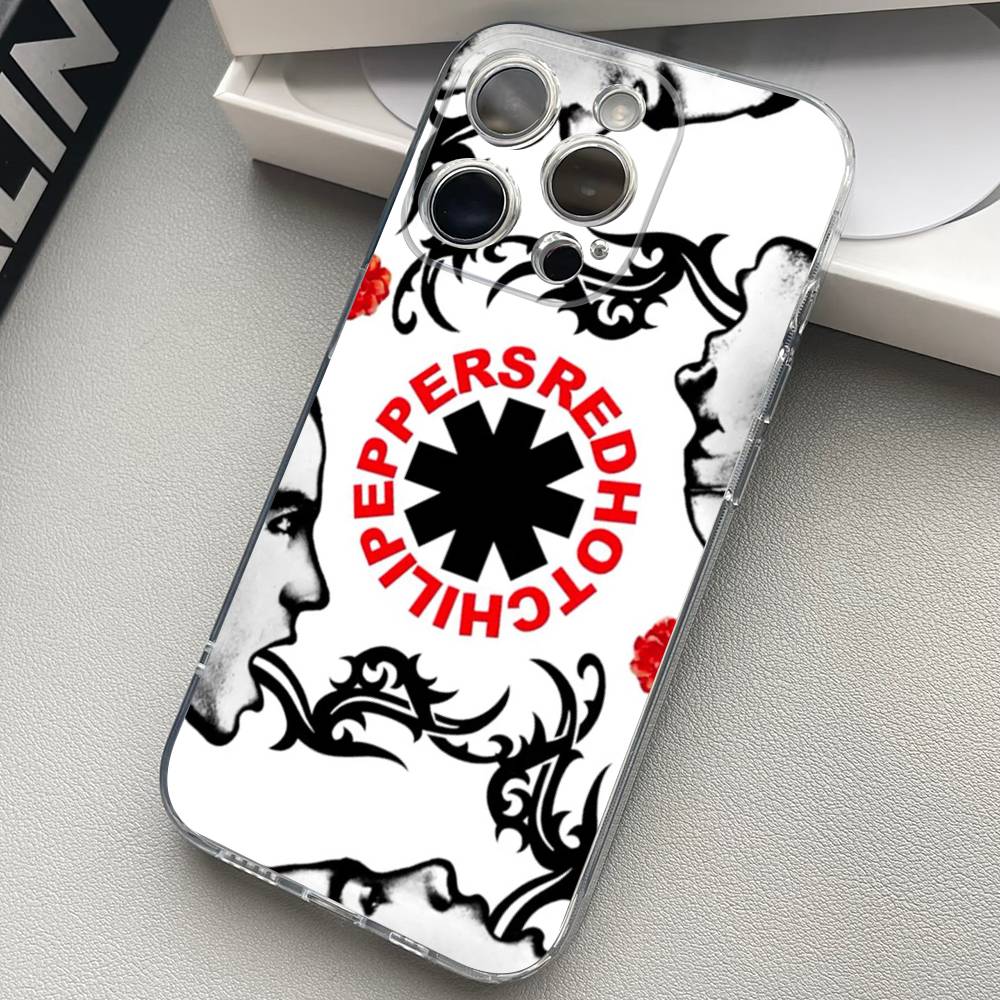 R-Red Hot Chili Peppers Silicone Phone Case Material For iPhone 17 16 15 11 12 13 14 Pro Max Mini Plus Soft TPU
