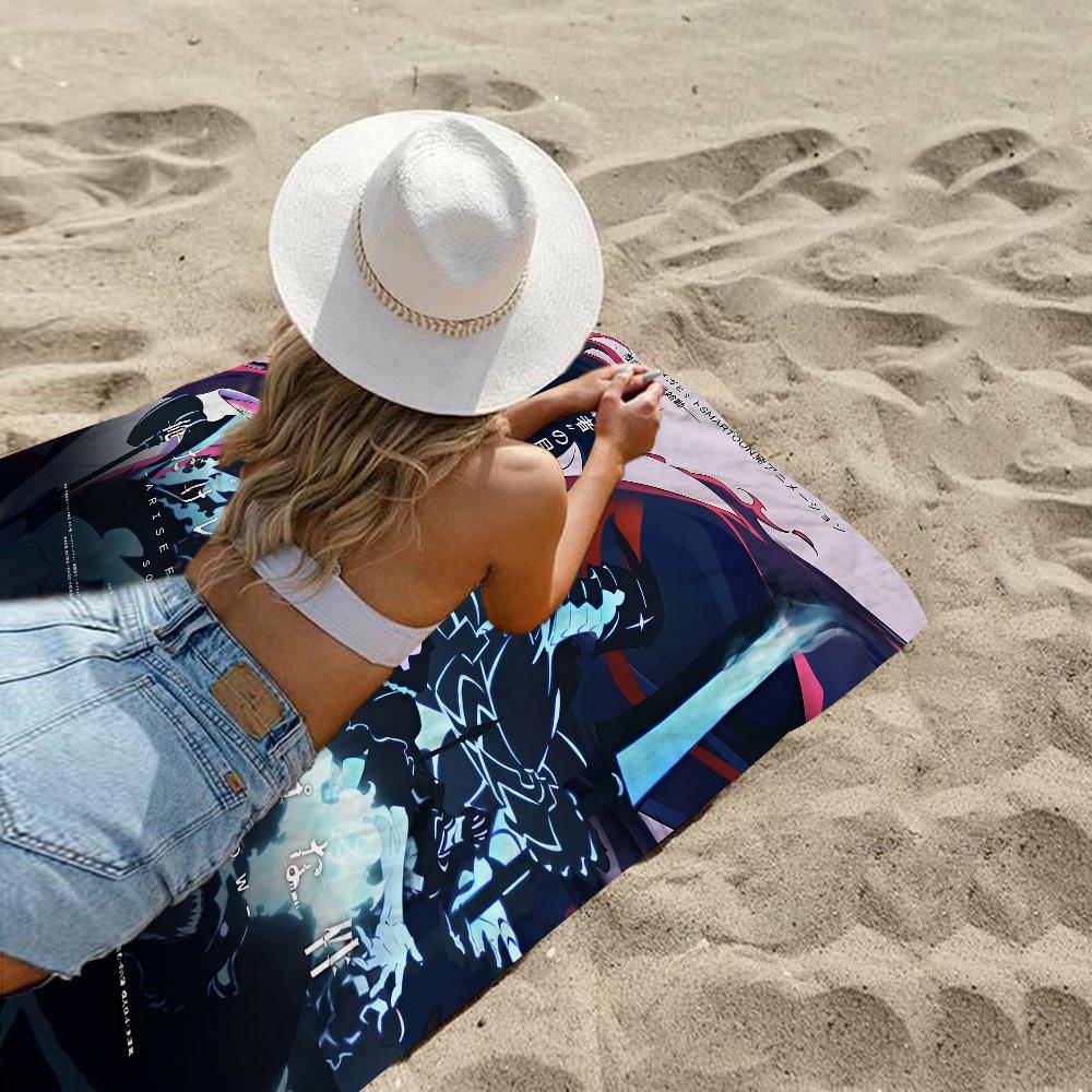 Anime Solo Leveling Microfiber Beach Towel Absorbent Quick Dry Soft Yoga Swimming Resort Mountain Climbing Towel
