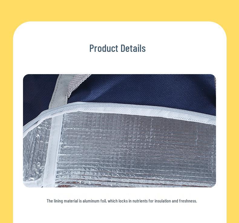 Aluminum Foil Insulated Lunch Bag - Waterproof, Portable Meal Tote for Work or School