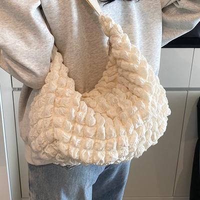 Neue Doudou-Tasche Weiche Textur Damen-Schultertasche Damen-Umhängetasche Pendeln Lässig Puff-Wolken-Tasche Plissee-Tasche