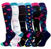 Running Compression Socks - Long, Elastic, Jacquard Design