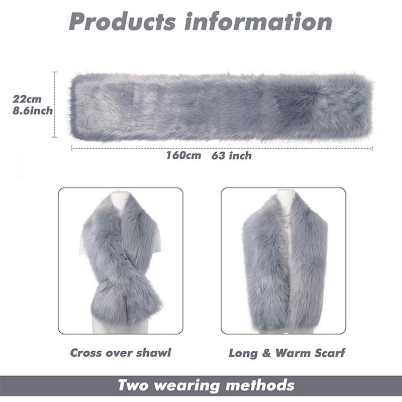 1Pc Cheongsam Winter Dress Accessories Warm Scarf Acrylic Wedding Dress Long Hair Fur Shawl Wedding Shawl