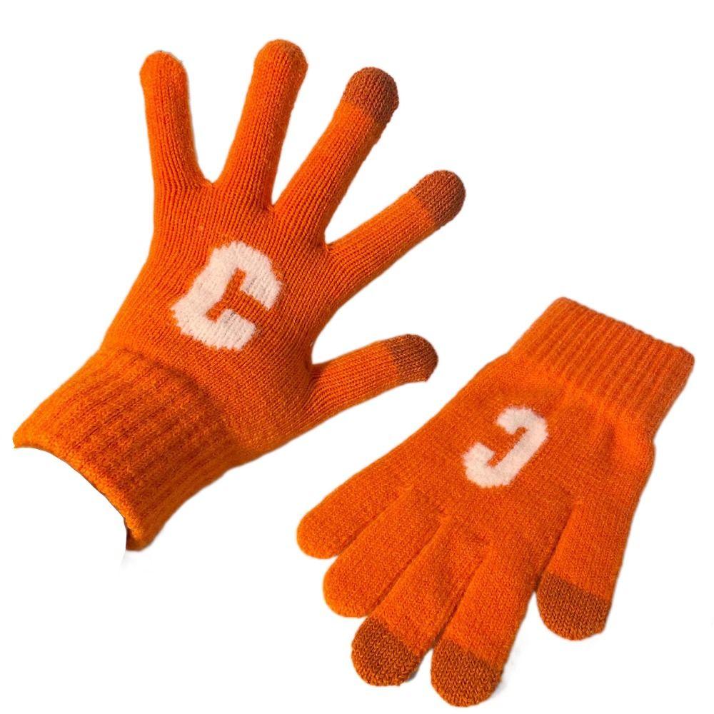 

Letter C Candy Color Outdoor Gloves Korean Style Gloves Gloves Women Knitted Gloves помаранчевий